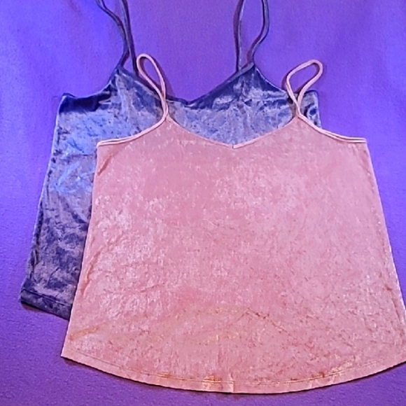 0753. EUC ~ City Streets ~ 2-Crushed Velvet Tanks ~ Purple & Pink ~ Large ~ - Picture 1 of 7